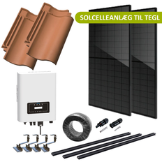 3kW komplett 3-fas solcellanlägg - Till tegel, DEYE växelriktare, helsvart - Rader : 1, Riktning solceller : Stående, Solceller kW : 3,3