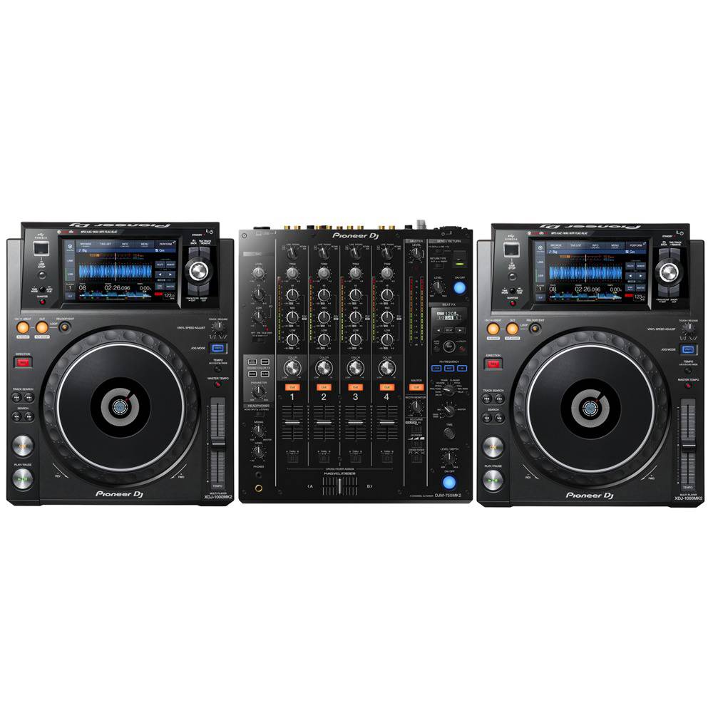 XDJ-1000MK2 x2, DJM-750MK2 and HDJ-X7-K