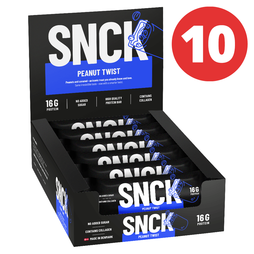 SNCK Protein Bar Peanut Twist - 10x55g. - Proteinbar