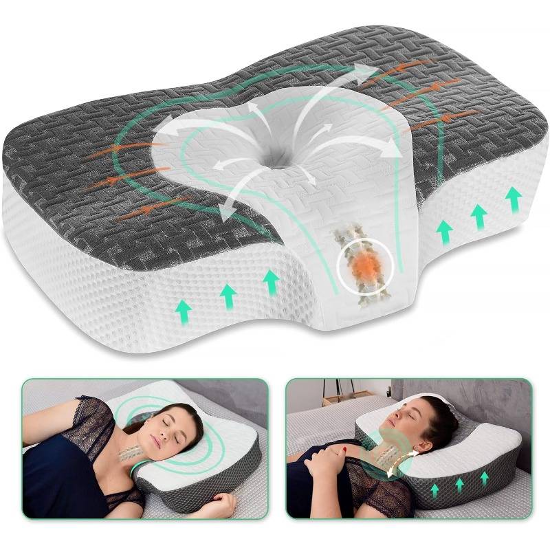 1pc Cervical Memory Foam Neck Pillow For Side Sleeping, Ergonomic Pillows For Back And Stomach Sleepers, Adjustable Sleeping Pillow, Festival Gifts