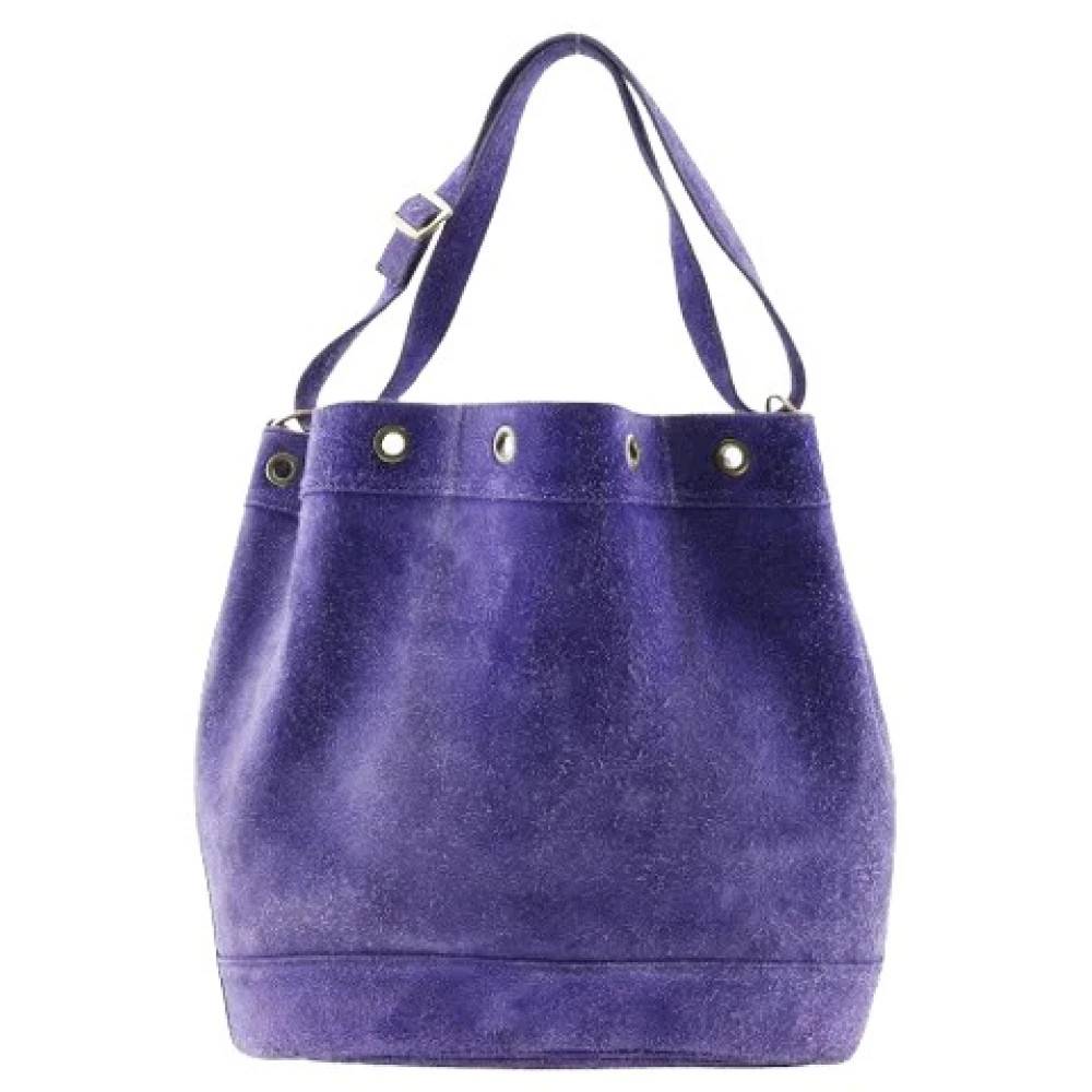 Hermès Vintage Pre-owned Suede Market GM Skuldertaske - Vintage - Dame - Lilla - ONE SIZE - Uld