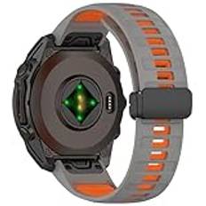 AISPORTS Kompatibel med Garmin Instinct 2/Instinct/Instinct Crossover rem silikon, 22 mm snabbpassande klockarmband sportarmband magnetiskt spänne ersättningsrem för Garmin Approach S70 47 mm/S62/S60