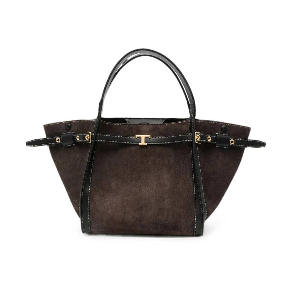 Tod's T Timeless Lille Shopping Taske - Tasker - Dame - Brun - ONE SIZE - Læder