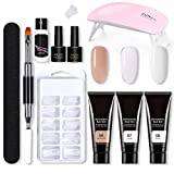 Yeeyf Set med nagel-gel, poly-gel, nagel-gel kit, gel-byggare, nagelkit med LED-nagellampa, 3 typer av förlängnings-gel, nagelförlängningsformer, nagellampa, nagelfil för nagelmanikyr, startkit för nybörjare