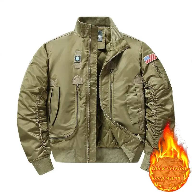 MA-1 Men Military Pilot Cotton Bomber Jacket - khaki HOU / XXXL