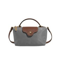 Ny fashionabel enfärgad minimalistisk PU Bucket-väska, snygg enkel high-end-handväska, lämplig för arbete, shopping, dejting, mångsidig - Grå