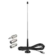 FM Radio Antenna Telescopic Indoor TV aerial FM Aerial with Magnetic Base 3 Adapters