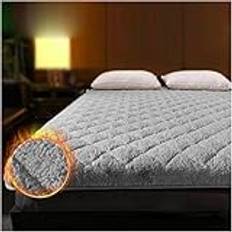 Japanese Floor Mattress, Thick Futon Mattress, Roll Up Imitation Cashmere Feather Velvet Filling Three-dimensional Quilting Shaping Tatami Mattress,Gray,180 * 200cm