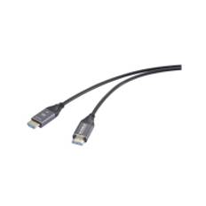 SpeaKa Professional HDMI / Glasfiber Tilslutningskabel HDMI-A-stik, HDMI-A-stik 10 m Sort SP-12842660 8K UHD, AOC (aktivt optisk kabel) HDMI-kabel
