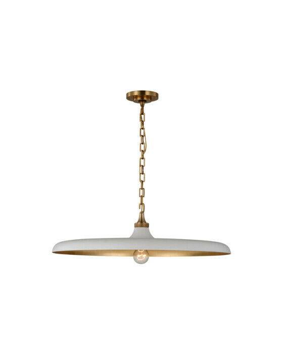Visual Comfort Piatto takpendel antik mässing/vit L - Guld / Vit