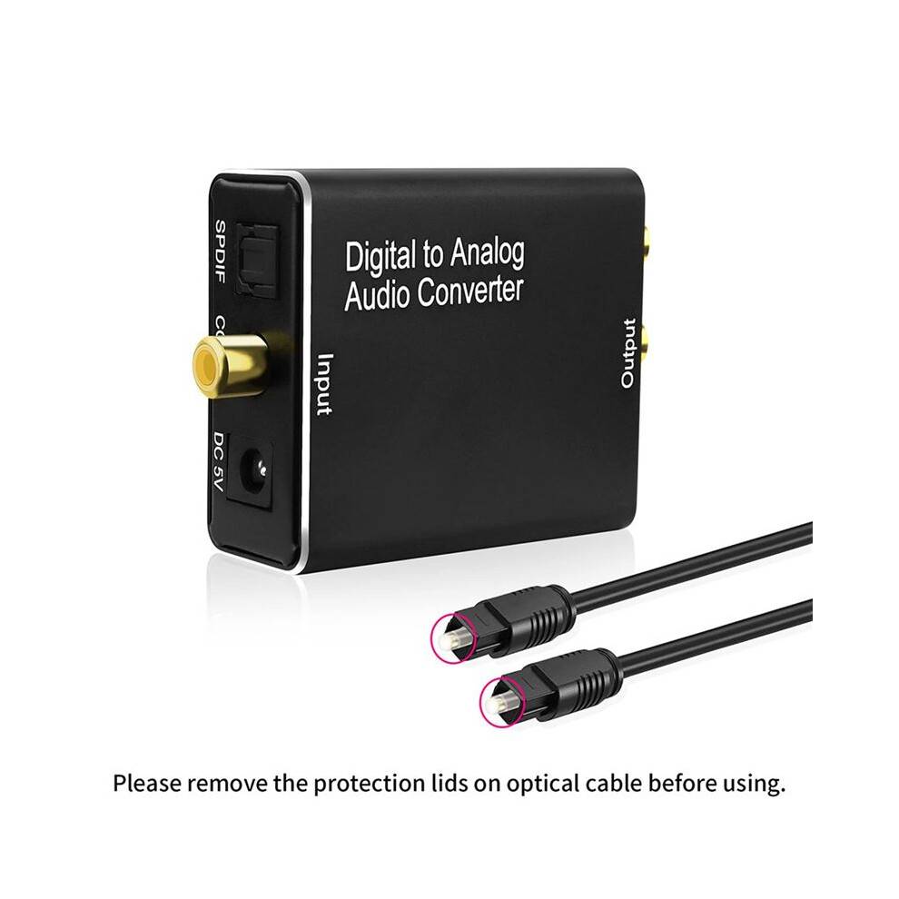 5X Digital to Analog Audio Converter,DAC Digital SPDIF Optical to Analog L/R RCA & 3.5Mm AUX Stereo Audio Adapter