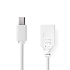 Mini Displayport-kabel | DisplayPort 1.2 | Mini DisplayPort Hane | DisplayPort Hona | 21.6 Gbps | Nickelplaterad | 0.20 m | Rund