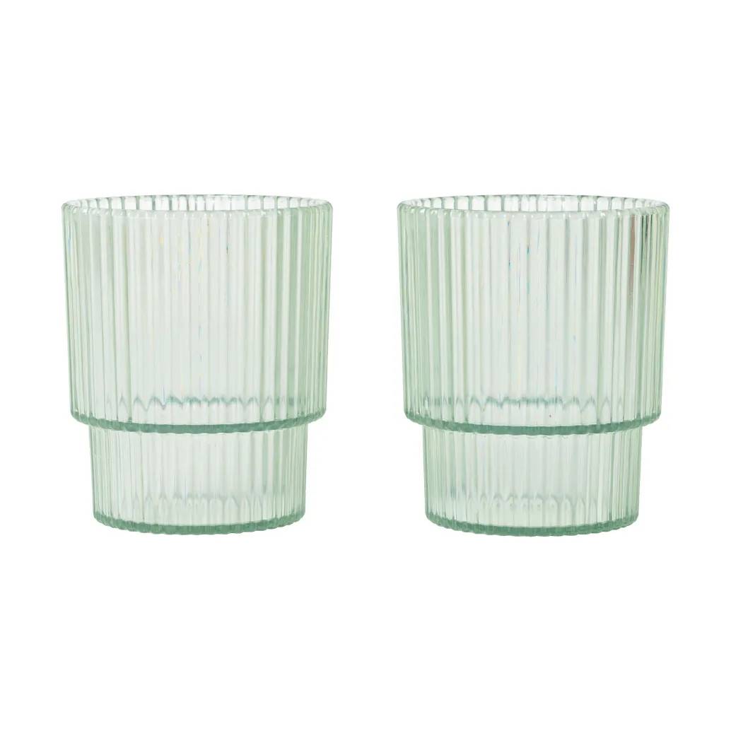 Ferm Living Ripple kids glas Tea green, 2-pack