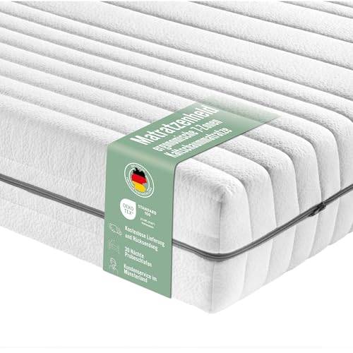 Madrassmadrass med 7 zoner Wellness 120 x 200 cm | H4, 100–120 kg | kallt skummadrass, ergonomisk | allergivänligt och antibakteriellt, andningsbart tvättbart överdrag | Oeko-TEX® | (18 cm, 120 x 200