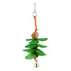 UKCOCO Fågelleksak Pet Papegoja Bird Chew Toy Nuts Biting Sting Toy med Leaves Cage Hanging Toy