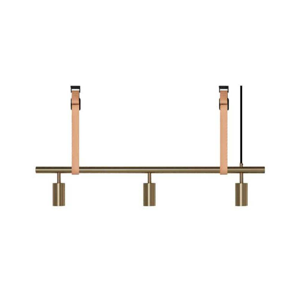 RUBN Long John Pendel 3 Spots (100 cm) Brass Natural leather