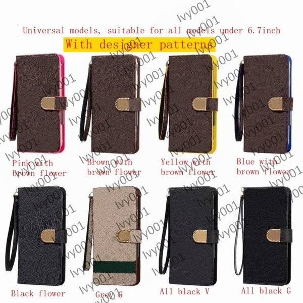 Top Fashion L Wallet Phone Cases for IPhone 17 16 15 14 pro max 13 mini 12 11 XS Flip Leather Case L embossed Cellphone Cover Samsung all model S26