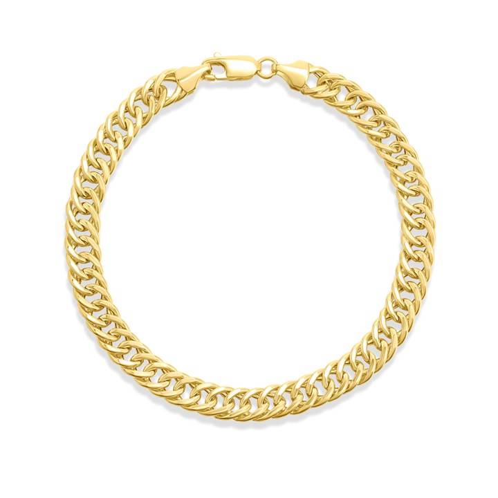AUREUS Silver And 9ct Bonded Gold Double Curb Bracelet - M3780