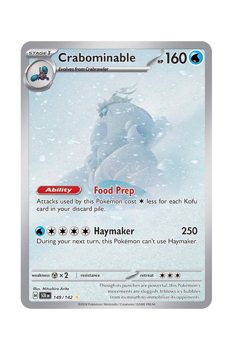 Pokémon Crabominable Full Art 149/142 - Pokemon kort - Pocket Monster.