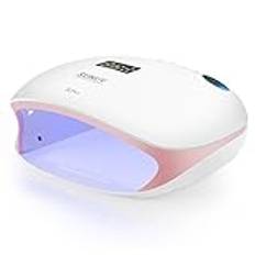 SUNUX SUN4S 48W LED UV ljus nagellampa, UV lampa för gelnaglar med 4 timer inställningar, gel UV LED nagellampa för gellack, nageltorkare rosa