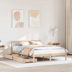vidaXL sengeramme uden madras 120x200 cm massivt fyrretræ