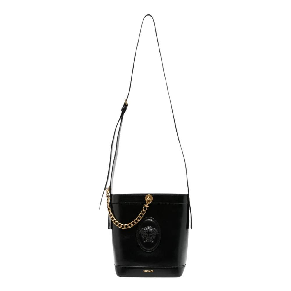 Versace Pivot Mini læder-bucket bag - Tasker - Dame - Sort - ONE SIZE - Læder