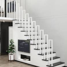U-formade trappsteg Trappräcke Ledstång skyddsräcke, fyrkantsrör industriella retrojärnhandskenor, snygga säkra handtag, för inomhus- och utomhussteg