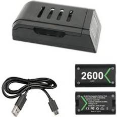 Controller laddare uppladdningsbart batteri pack laddstation för xbox one gaming controller laddas med 2 st 2600 mah batteri