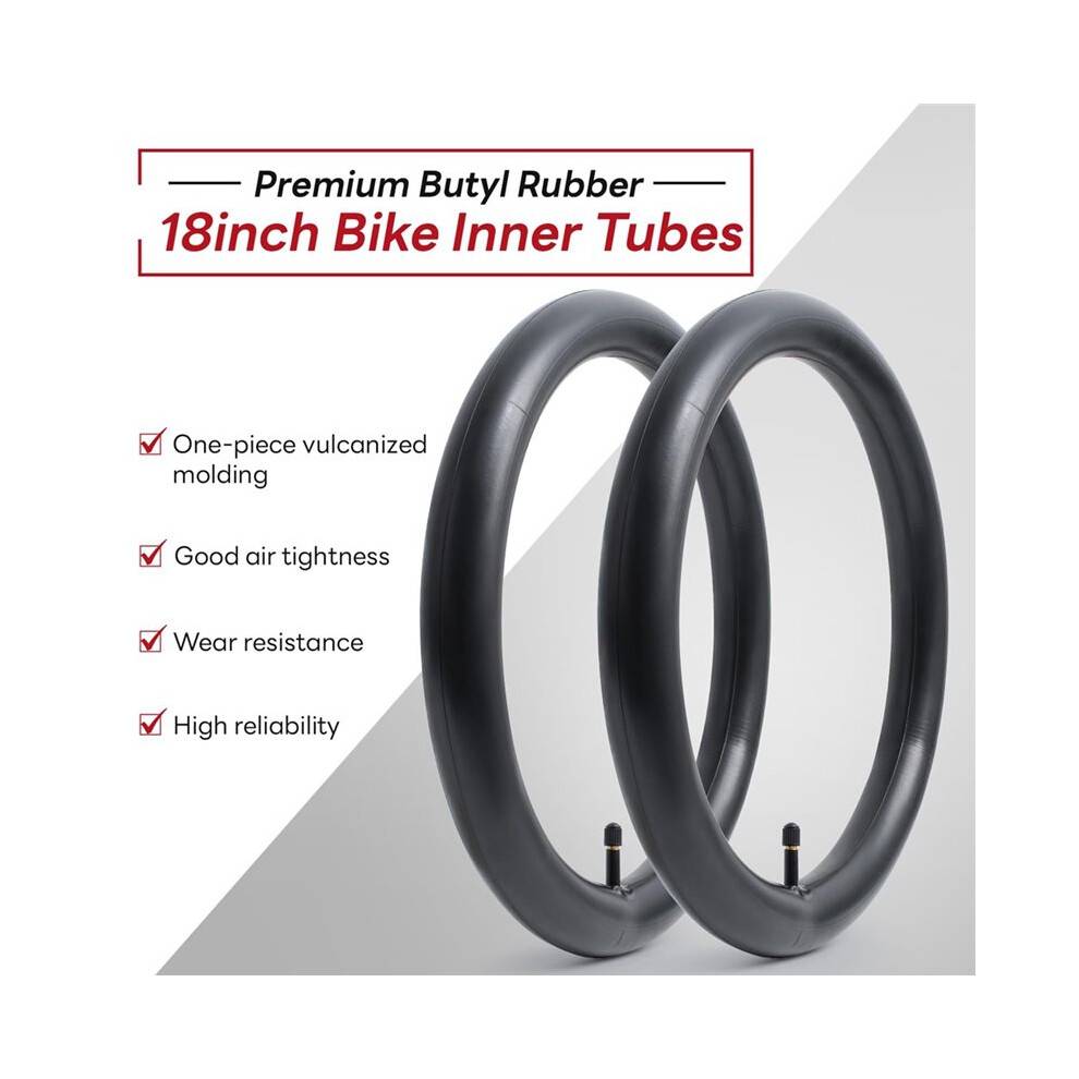 2PCS 18x1.75/2.125 Bike Tubes, 18" Replacement Bicycle Tubes for 18 X 1.75-2.125 Bike Inner Tubes 32mm Schrader Valver