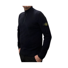 Stone Island Q-Zip Knit 521A1 - navy blue - Str. XL - Modish.dk