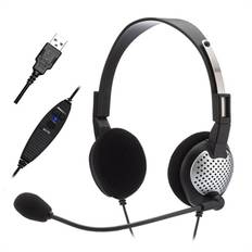 Andrea NC-185VM USB-A On-Ear Stereo USB Headset med In-line lydstyrke og mute kontrol