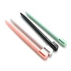 Nytt för NDSL Extra Stylus Touch Pen Pack 4 färger set utbyte, för Nintendo DS NDS Lite handhållen konsol, svart/vit/rosa/isblå plast penna pekpenna reservdelar tillbehör