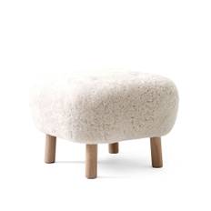 &Tradition - Little Petra Pouf - Sheepskin Moonlight 17mm/Oak - Fodskamler - Viggo Boesen