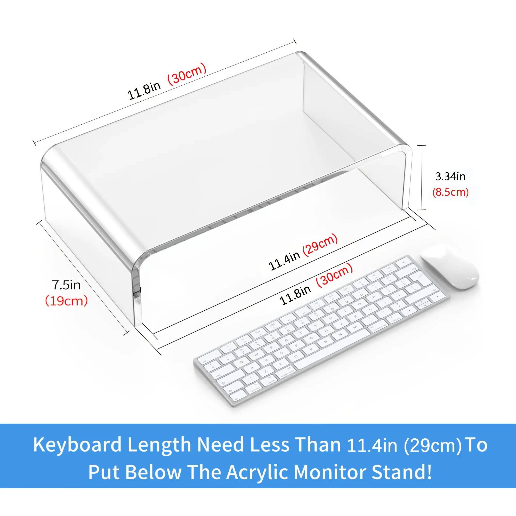 TEMU Acrylic Monitor And Laptop Stand - A Transparent Ergonomic Desktop Support Suitable For , Macbook, And All Laptops, Beautifully Decorates Home And In White