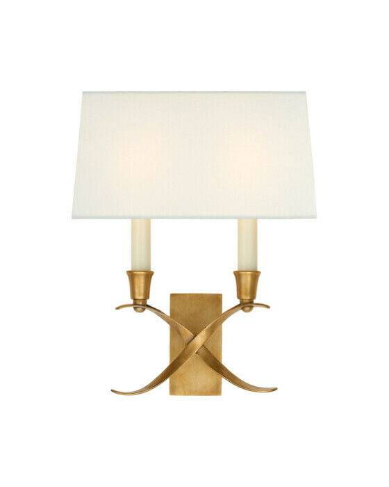 Visual Comfort Cross Bouillotte vägglampa antik mässing S - Guld / Brun
