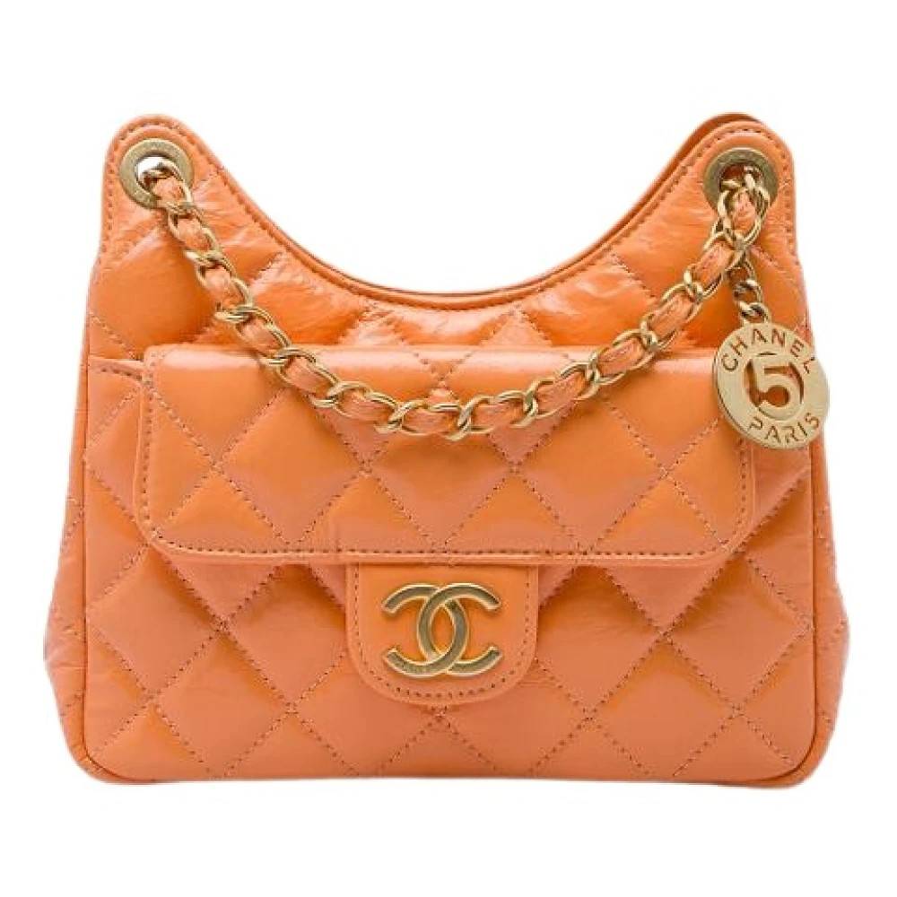 Chanel Vintage Pre-owned Quilted Hobo Bag - Vintage - Dame - Orange - ONE SIZE - Uld