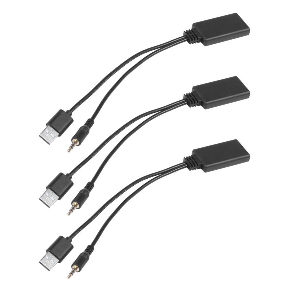 3X Trådløst Bluetooth-modul til bil Musikadapter Hjælpemodtager Aux-lyd USB 3,5 mm stik til E90 E91 E92 E93