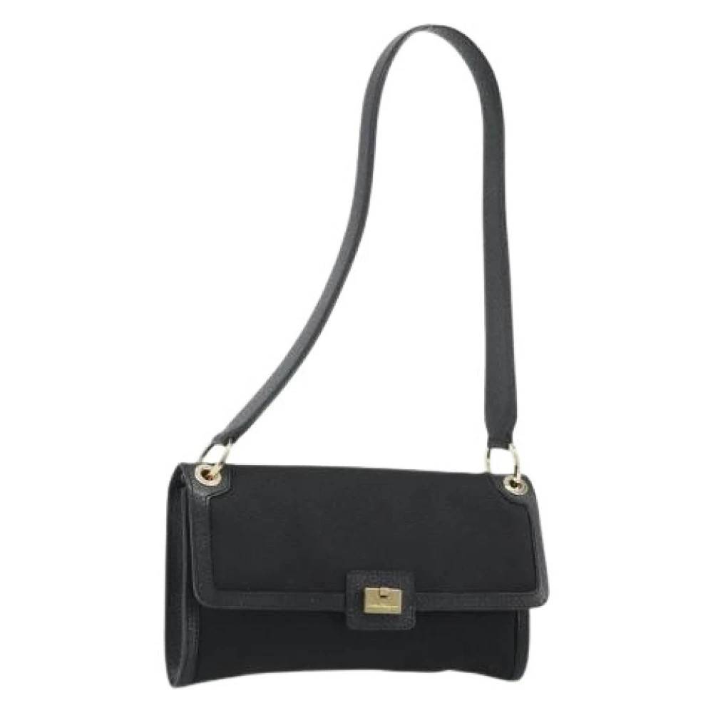 Salvatore Ferragamo Pre-owned Pre-owned Skuldertaske - Vintage - Dame - Sort - ONE SIZE - Uld