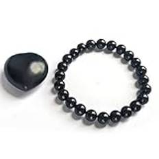 Shungite hjärta sten och armband set skydd kristall shungit runda pärlor