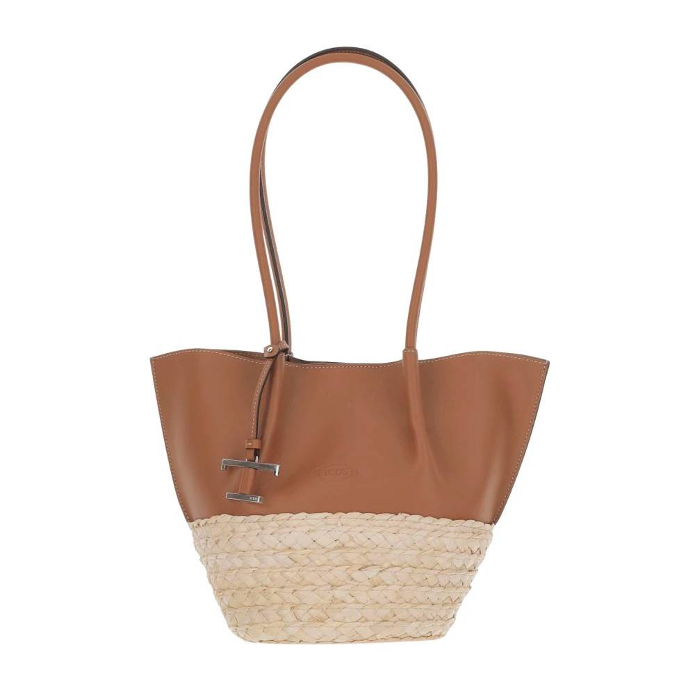 Tod's Læder skuldertaske med T-charme - Tasker - Dame - Rød - ONE SIZE - Uld