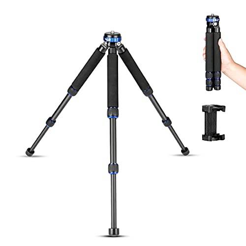 koolehaoda Ministativ för bord, bärbart resestativ med 1/4 och 3/8 skruvmontering och utdragbar bendesign, maxbelastning 10 kg/22 lbs, för DSLR-kamera, videoinspelare, mobiltelefon (MT-03)