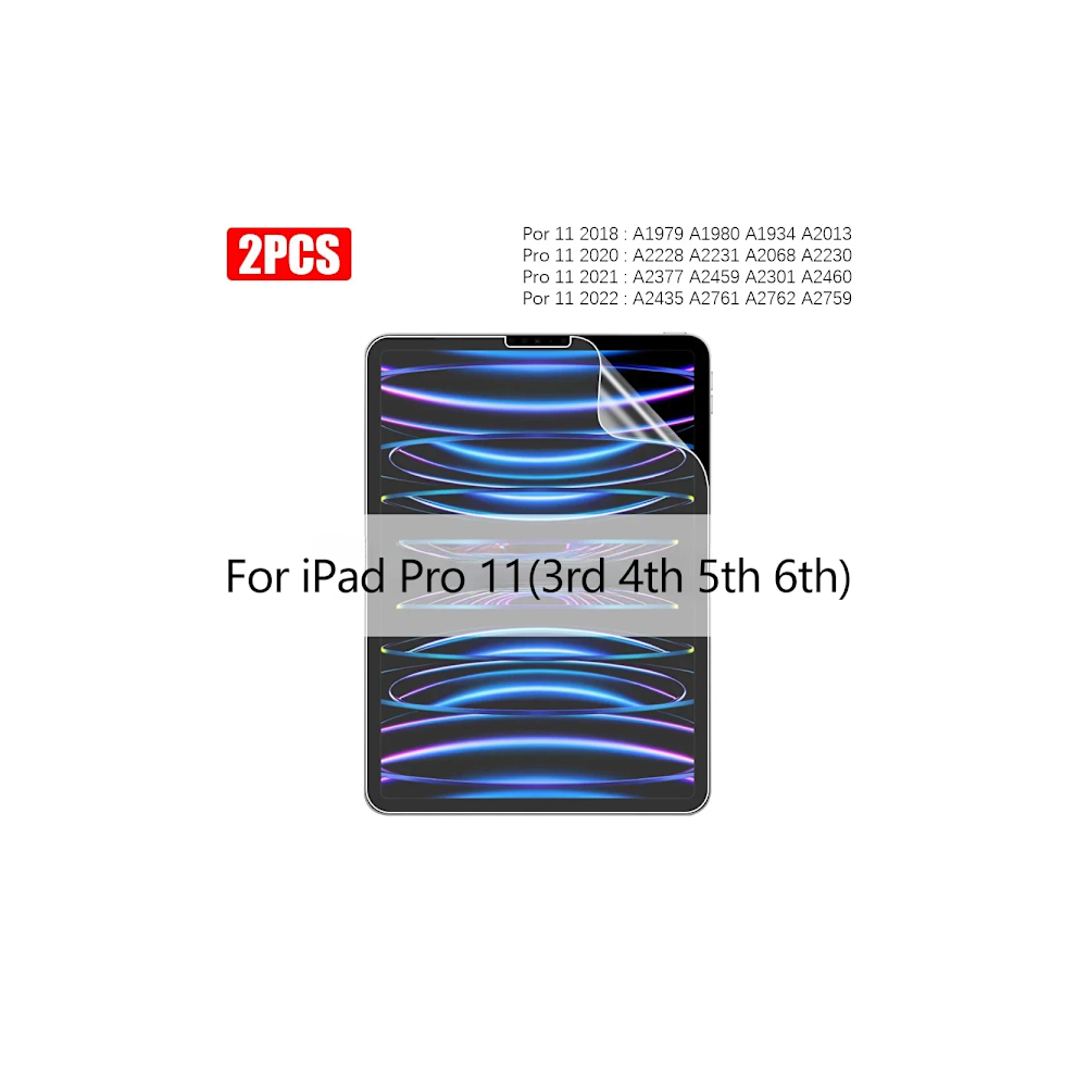 2 stk. papirlignende skærmbeskytter, mat PET-film, kompatibel med iPad Pro 11/13M4, 12.9, Air, Mini 8-10. generation, 9.7, 10.9, Pro 3-6, 11 tommer