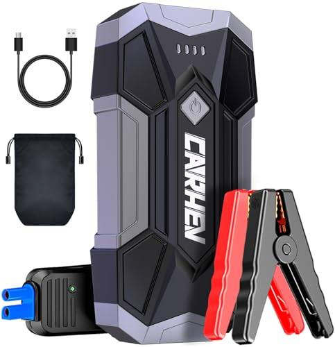 CARHEV Starthilfe Powerbank für Pkw, 4500A Starter Powerbank (Bis Zu 8,0L Benzin Oder 8,0L Diesel), Booster Auto Starthilfe mit LED, Jump Starter mit Starthilfekabel und 2 USB Ausgänge