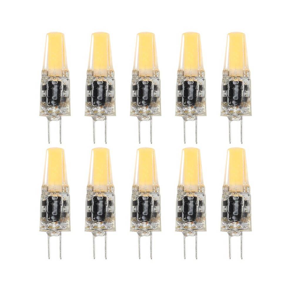 10PCS G4 LED COB Lamp 3W Bulb Candle Lights Replace 30W 40W Halogen for Chandelier Spotlight, AC DC12V Warm White