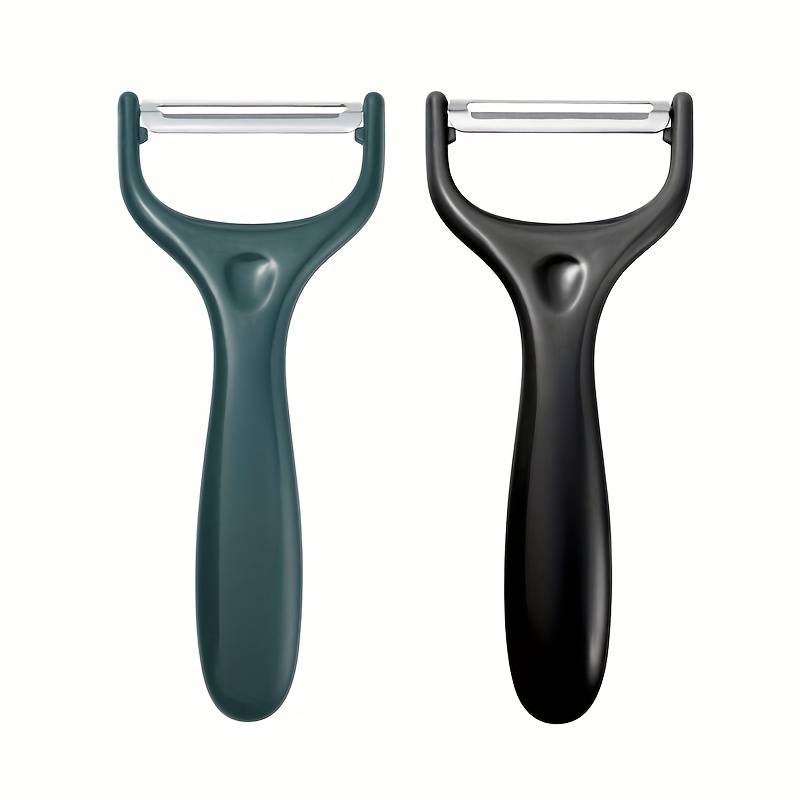 TEMU 1/2pcs Black Y-shaped Vegetable Peeler, Ergonomic Non-slip Handle Stainless Steel Blade Peeler, Essential Kitchen Gadget For Food Prep