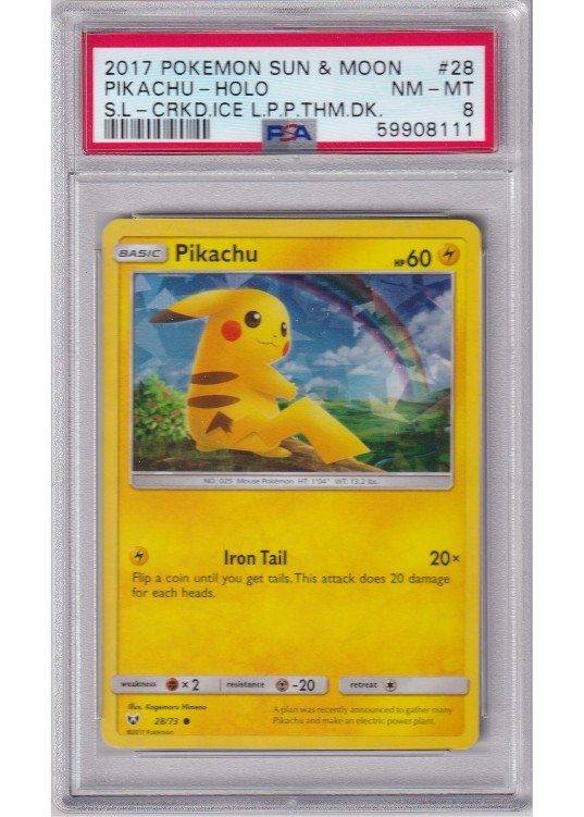 Pikachu - Cracked Ice Holo - 28/73 - PSA 8.