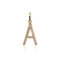 Diamond Letter Pendant 10 - One size / Yellow gold / Diamond