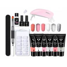 Polygel Nagelkit med UV lampa Nail Gel Färg Set