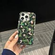 Yhsvie Leopard mobiltelefonfodral för iPhone 16 pro max fodral glitter silikon TPU stötdämpande fodral iPhone 16 pro max stötsäkert reptåligt skydd höst söt glittrande för iPhone 16 pro max