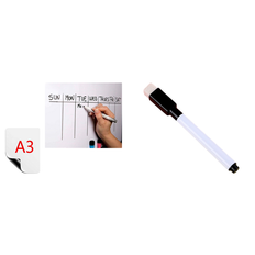 Magnetisk Whiteboard A3 med 2 tusser & Sort Tusch